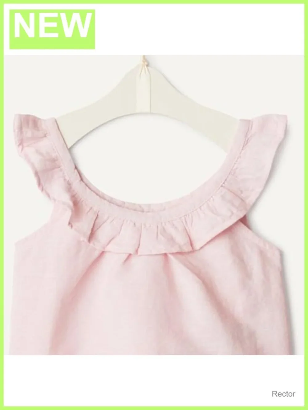 Toddler Girls Cotton Linen Sleeveless Top & Shorts Set Ruffles